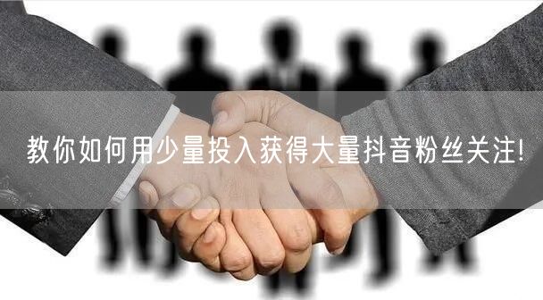 教你如何用少量投入获得大量抖音粉丝关注!