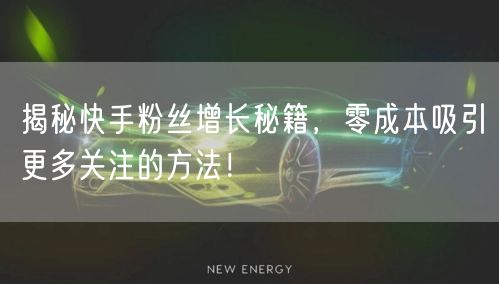 揭秘快手粉丝增长秘籍，零成本吸引更多关注的方法！