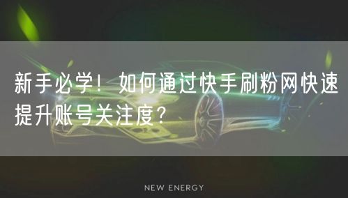 新手必学！如何通过快手刷粉网快速提升账号关注度？