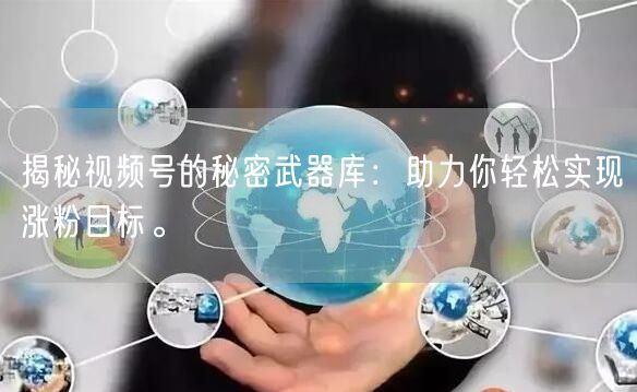 揭秘视频号的秘密武器库：助力你轻松实现涨粉目标。