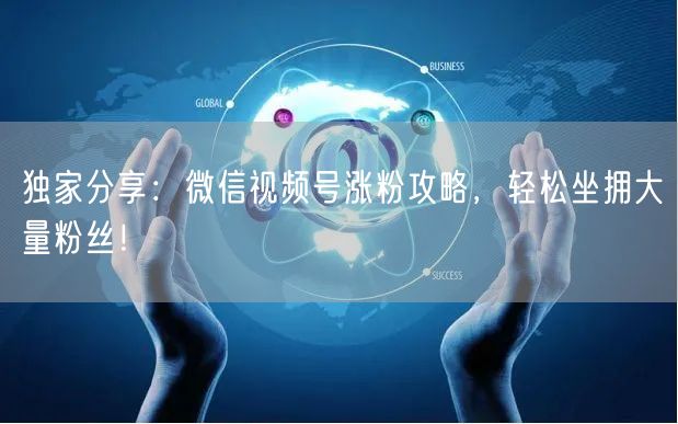 独家分享：微信视频号涨粉攻略，轻松坐拥大量粉丝！