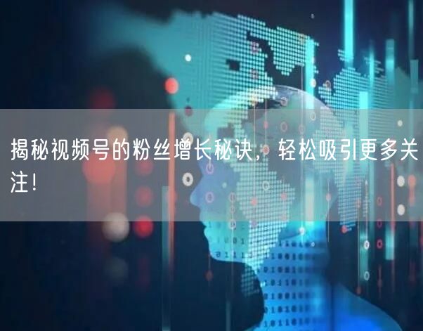 揭秘视频号的粉丝增长秘诀，轻松吸引更多关注！