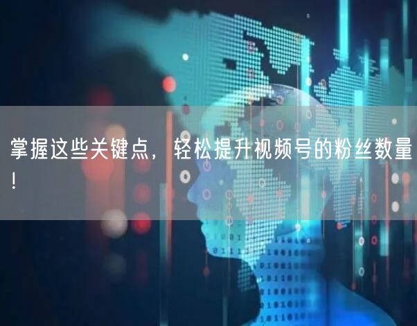 掌握这些关键点，轻松提升视频号的粉丝数量！