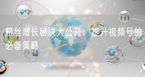 粉丝增长秘诀大公开：提升视频号的必备策略
