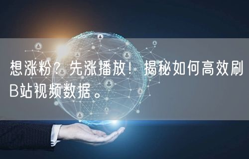 想涨粉？先涨播放！揭秘如何高效刷B站视频数据。
