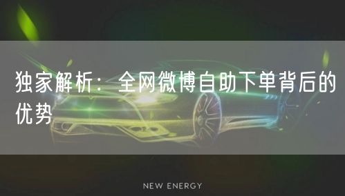 独家解析：全网微博自助下单背后的优势