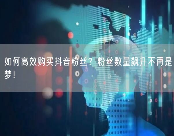 如何高效购买抖音粉丝？粉丝数量飙升不再是梦！