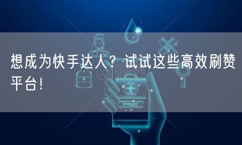 想成为快手达人？试试这些高效刷赞平台！