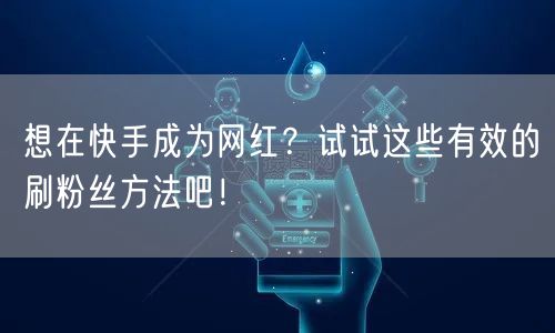 想在快手成为网红？试试这些有效的刷粉丝方法吧！