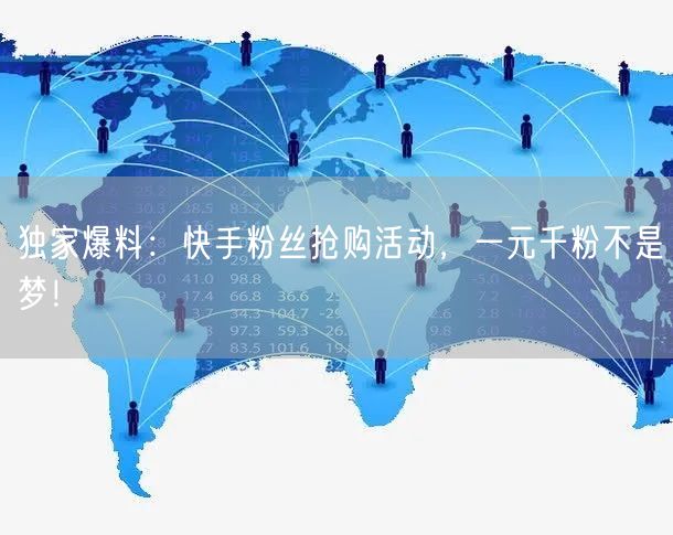 独家爆料：快手粉丝抢购活动，一元千粉不是梦！