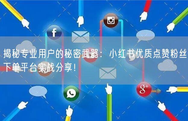 揭秘专业用户的秘密武器：小红书优质点赞粉丝下单平台实战分享！