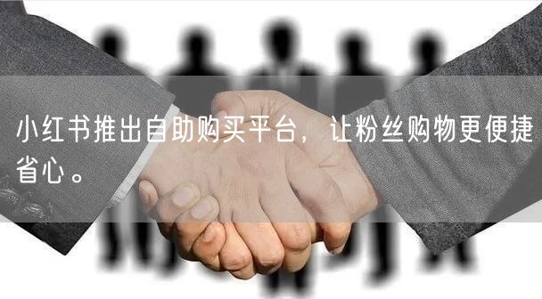 小红书推出自助购买平台，让粉丝购物更便捷省心。