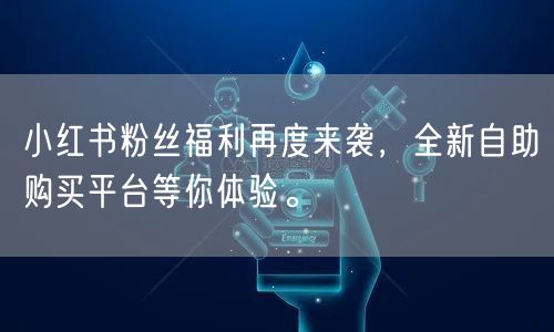 小红书粉丝福利再度来袭，全新自助购买平台等你体验。