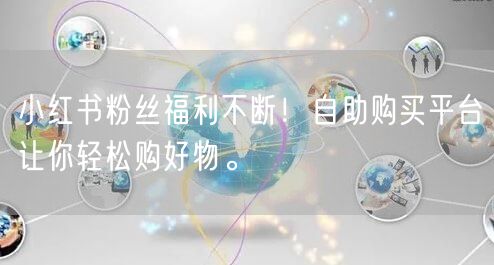 小红书粉丝福利不断！自助购买平台让你轻松购好物。
