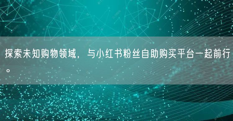 探索未知购物领域，与小红书粉丝自助购买平台一起前行。