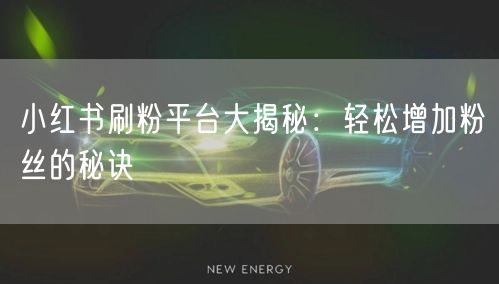小红书刷粉平台大揭秘：轻松增加粉丝的秘诀