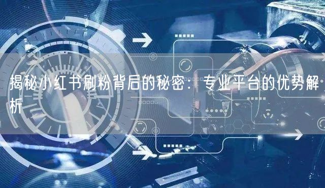 揭秘小红书刷粉背后的秘密：专业平台的优势解析
