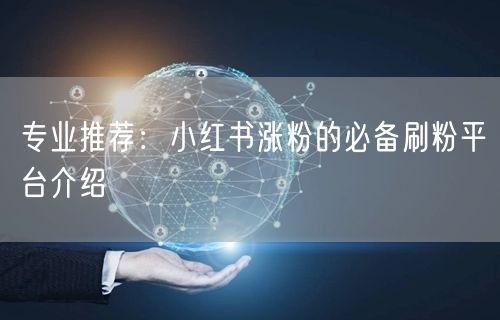 专业推荐：小红书涨粉的必备刷粉平台介绍